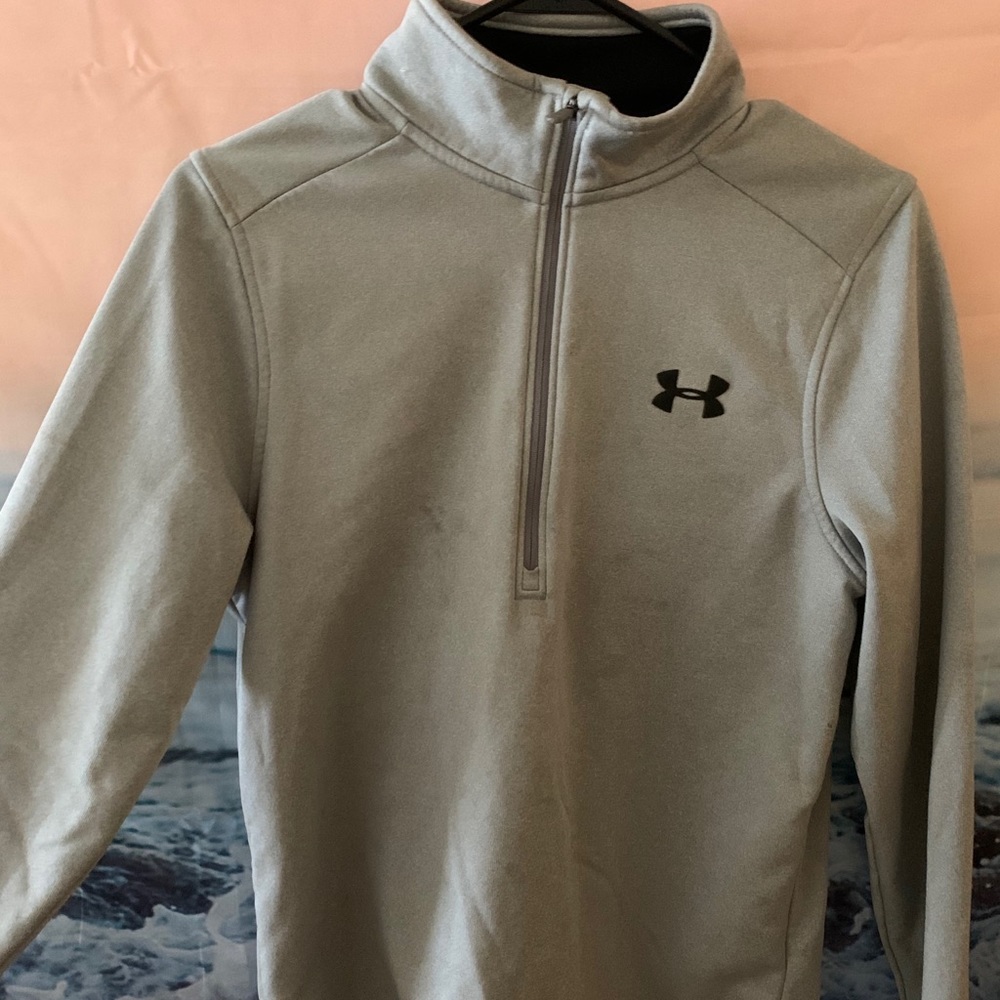 grey half zip sweater